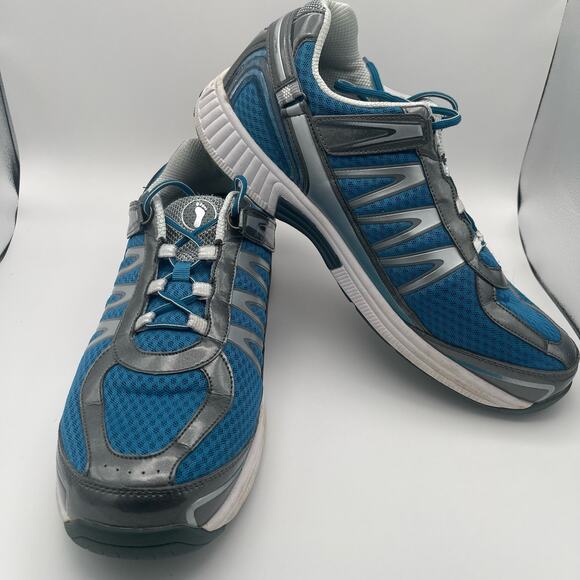 Orthofeet Size 14 Mens Sprint Tie Less Tennis Shoes Athletic Sneaker Blue & Gray - Picture 1 of 13